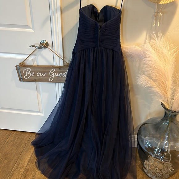 Mori Lee strapless formal gown in blue navy. Perfect condition. - Picture 8 of 14